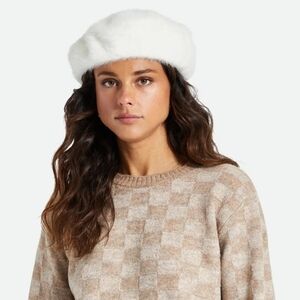 Brixton White Faux Fur Audrey Beret